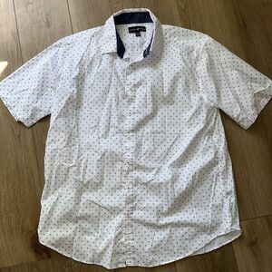 Men's Beverly Hill Polo Club Button Front Shirt - 2XLB‎ (See Measurements) White